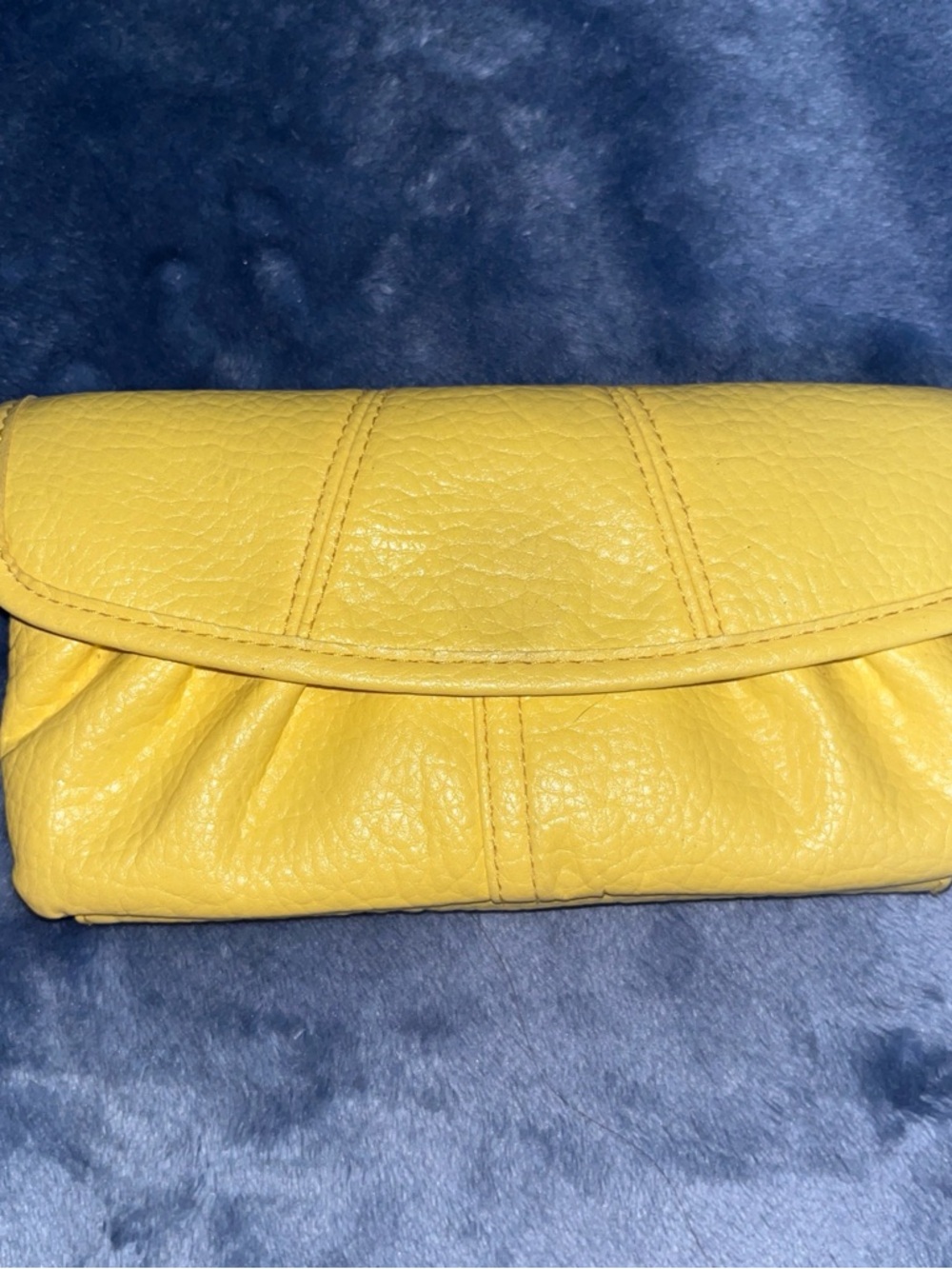 Miche Yellow Leather Fold-Over Clutch